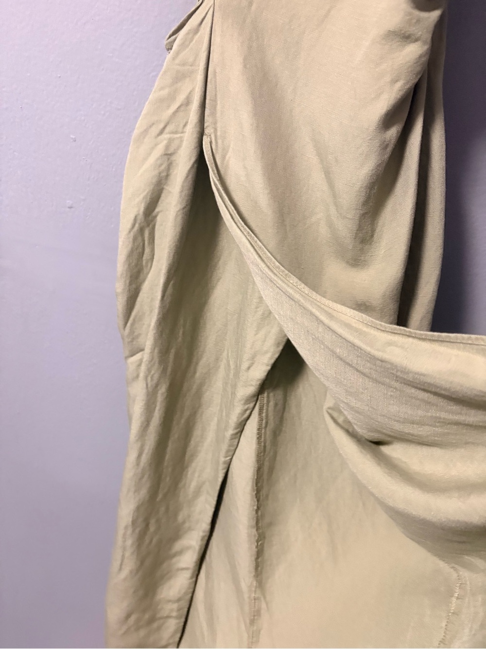 Zara Linen-Blend CutOut Sleeveless Midi Dress in Green. Size X-Small - Picture 8 of 13